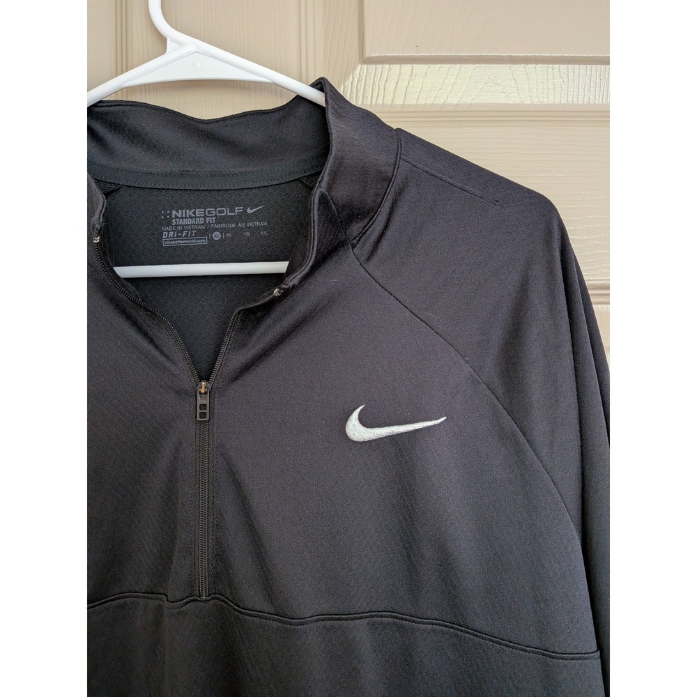 Nike Golf Dri-FIT 1/4 Zip Pullover Mens XL Black Long Sleeve Standard Fit Shirt